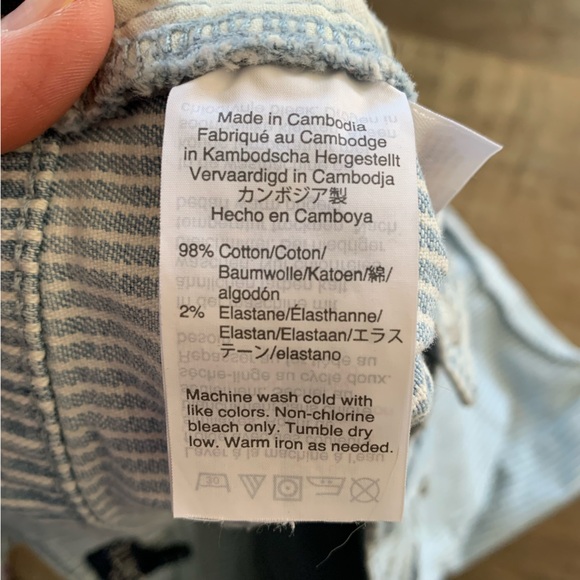 J. Crew high rise striped denim shorts - Picture 9 of 10